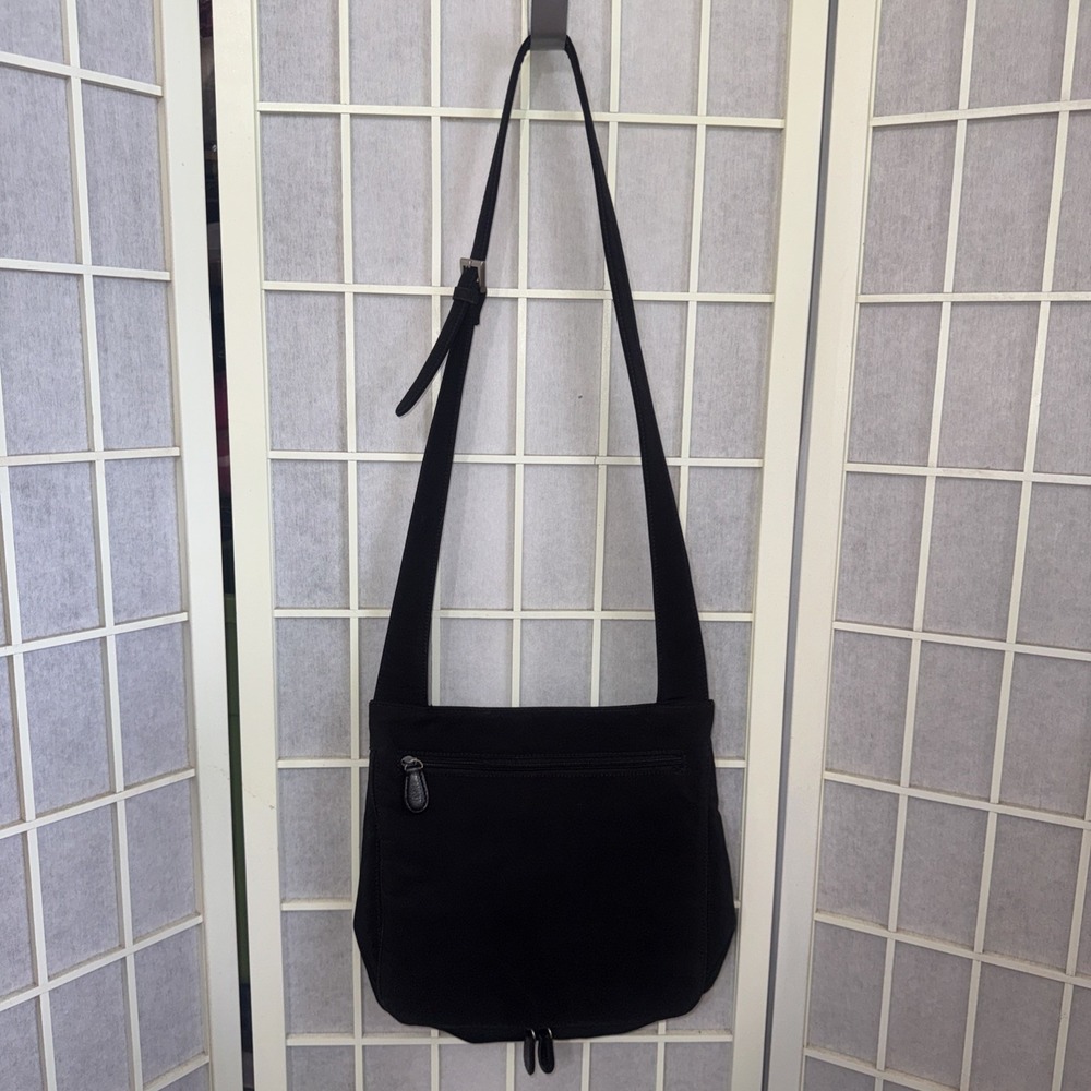 HOBO International Black Nylon Crossbody Messenger Bag Travel Purse Organizer